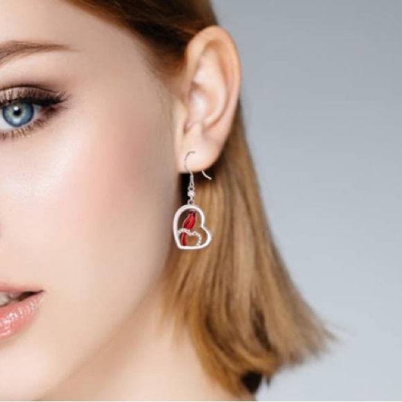 Diamond Cardinal Angel Earrings - Picture 3 of 16